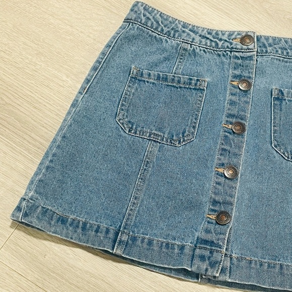 Forever 21 Denim Button-Front Mini Skirt - Picture 4 of 7